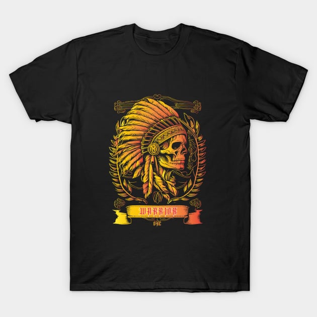 OHC_Indian-Skull-Warrior T-Shirt by Odd Hourz Creative